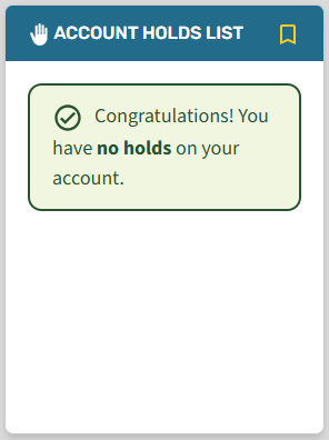 myTC3 - account holds