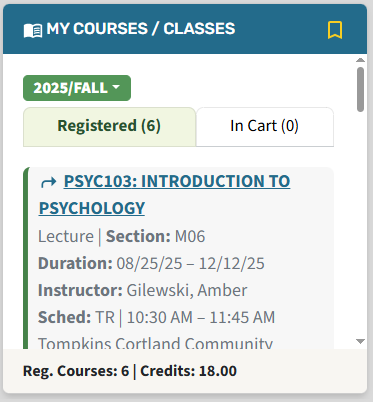 myTC3 my courses