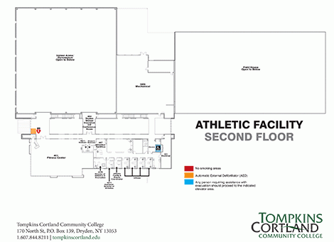 Map of the Athletic Facility Second Floor