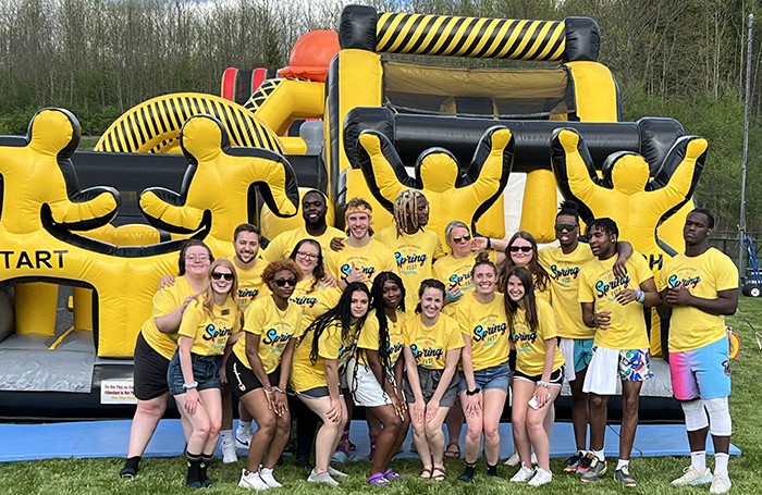Students and staff at the Spring Fest celebration