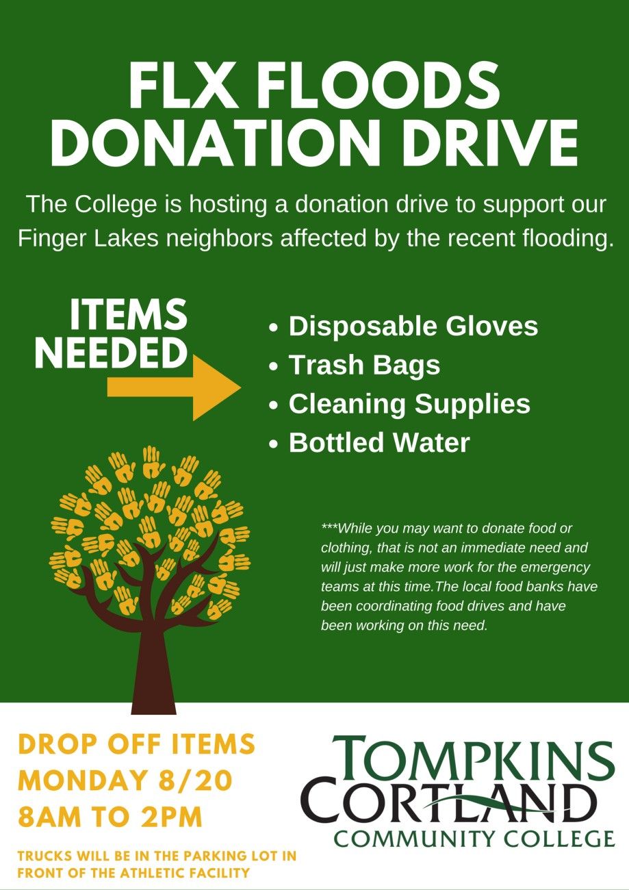 poster advertising donation drive for flood victims