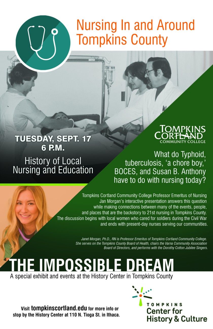 Poster advertising nursing discussion at history center