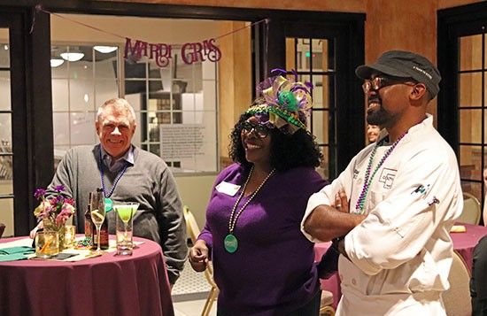 President Montague with Chef Blackman at the Coltivare Mardi Gras event