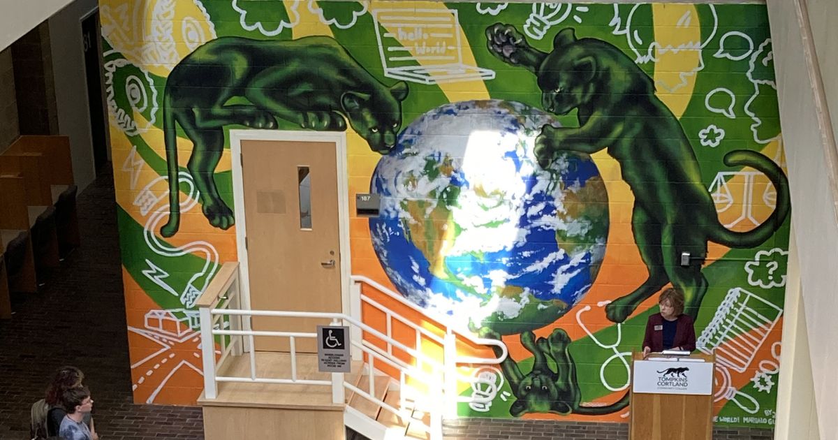 New Mural Dedicated in Cafeteria | Tompkins Cortland Community College